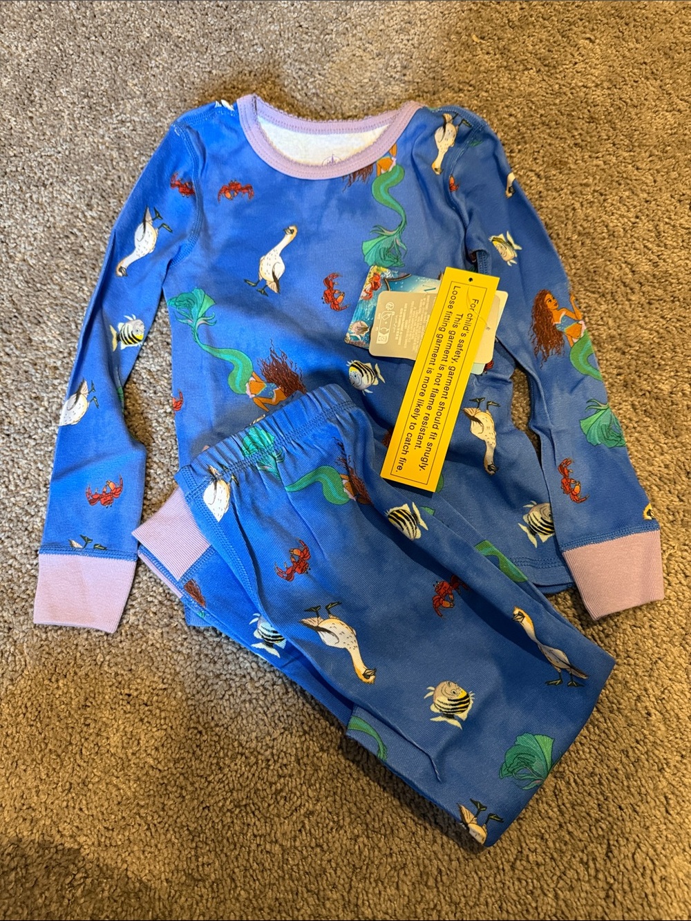 NWT 4T Kids Disney Little Mermaid Pajama Set